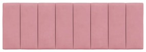 Almofadão de cabeceira 140 cm veludo rosa