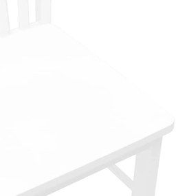 Cadeiras de jantar 2 pcs madeira de seringueira maciça branco