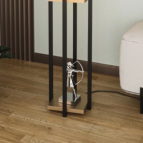 Candeeiro de Pé Shelf Lamp – Preto e Dourado – 25 x 25 x 130 cm