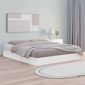 Estrutura de cama 200x200 cm pinho maciço branco