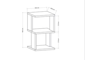Mesa de Cabeceira Carter – Branco – 29,6x29,6x49,4 cm