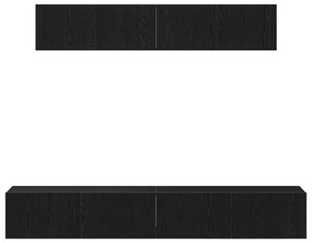 Conjunto de Estante para TV 4 Peças VidaXL Preto Madeira Engineered