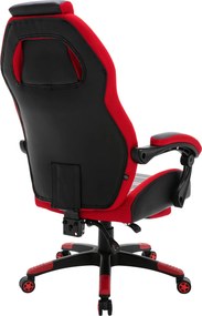 Cadeira de escritório Clovis de couro sintético Preto e Vermelho