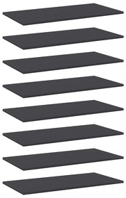 vidaXL Prateleiras para estante 8 pcs 80x40x1,5cm contraplacado cinza