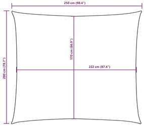 Para-sol vela tecido oxford retangular 2x2,5 m verde-escuro