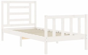 Cama sem colchão 90x200 cm madeira de pinho maciça branco