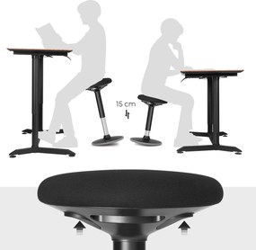 Banco de trabalho de escritório 50-65 cm preto