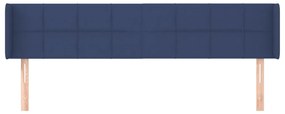Cabeceira de cama c/ abas tecido 203x16x78/88 cm azul