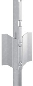 Postes de Cerca Verdes 44 pcs Prateado Aço galvanizado