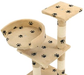 Árvore para gatos c/ postes arranhadores sisal 65 cm bege