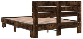 Estrutura de cama 140x200 cm derivados madeira/metal