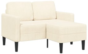 vidaXL Sofá 2 lugares com Chaise em L 125 cm linho creme