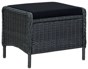 5 pcs conjunto de jantar para jardim cinzento-escuro