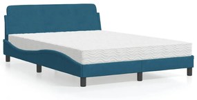 Cama com colchão 120x200 cm veludo azul