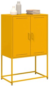 Aparador alto 68,5x38,5x107 cm aço amarelo mostarda