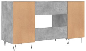 Secretária 140x50x75 cm derivados de madeira cinza cimento