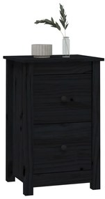 Mesas de cabeceira 2 pcs 40x35x61,5 cm pinho maciço preto