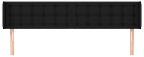 Cabeceira de cama c/ abas tecido 203x16x78/88 cm preto