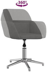 Cadeiras de jantar giratórias 2 pcs tecido cinzento-claro