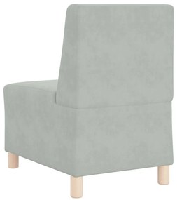 Poltrona 55 cm veludo cinzento-claro