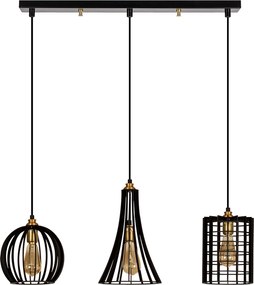 Candeeiro de Teto Fellini – Preto – 70 x 23 cm