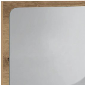 Espelho casa de banho c/ luz LED 60x8,5x38cm carvalho artisiano