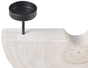 Candelabro em madeira branca 35 cm APANGO Beliani