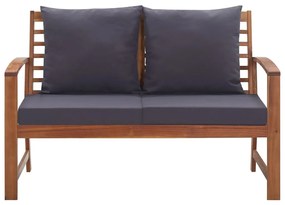 4 pcs conjunto lounge de jardim c/ almofadões acácia maciça