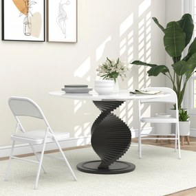 Conjunto de 2 Cadeiras Dobráveis com Encosto e Estrutura de Aço (MESA NÃO INCLUIDA) para Sala de Estar escritório Estúdio 45x46x78 cm Branco
