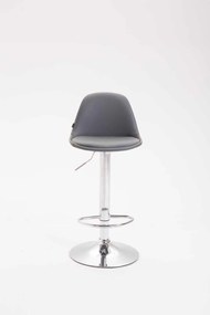 Banco de bar Kiel em couro sintético 39 x 82-104 x 43 cm Cinzento