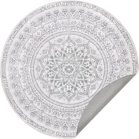 Tapete para sala de estar SONGMICS HOME, diâmetro 120 cm, tapete redondo para sala de estar, antiderrapante, para quarto, sofá de solteiro, lavável à máquina, estilo boho, cinza-acastanhado TAR051G01