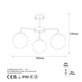 Candeeiro Chandelier Viran – Vintage – 56 x 56 x 43 cm
