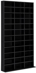 HOMCOM Estante de Armazenamento CD/DVD Móvel de Armazenamento 1116 CDs 36 Compartimentos Ajustáveis em Altura 102x24x195 cm Preto | Aosom Portugal