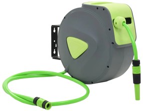 vidaXL Enrolador retrátil automático de parede p/ mangueira 20 + 2 m