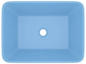 Lavatório luxuoso 41x30x12 cm cerâmica azul-claro mate