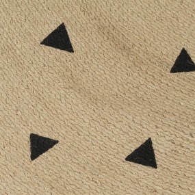 Tapete artesanal em juta com impressão triângulos 90 cm
