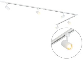 Sistema de trilhos moderno branco monofásico com 5 focos - Iconic Jeana Moderno