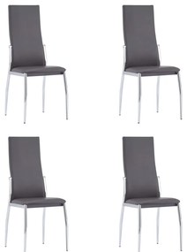 vidaXL Cadeiras de jantar 4 pcs couro artificial cinzento