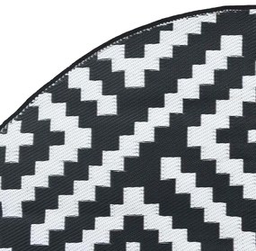 Tapete de exterior Ø200 cm ARAKIL PP branco e preto