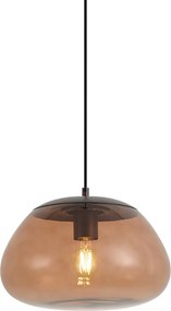 Candeeiro Suspenso Retro Castanho com Vidro Castanho - Giselle