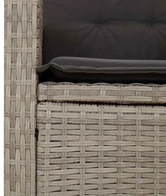 9 pcs conjunto de jantar p/ jardim c/ almofadões cinzento claro