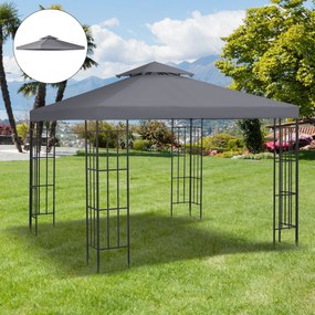 Substituição de Cobertura para Pergola de Jardim (NÃO INCLUIDA) Tela de Substituição para Gazebo Tenda 3x3 m Cinza