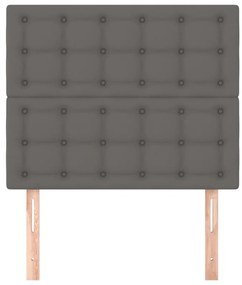 Cabeceira de cama 2 pcs couro artificial 100x5x78/88cm cinzento