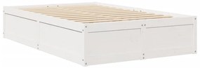 Estrutura de cama 135x190 cm madeira de pinho maciça branco