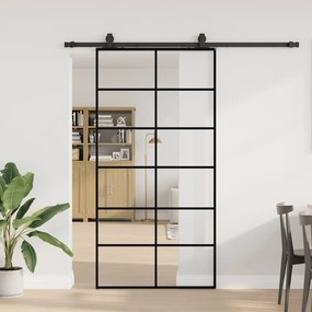 Porta deslizante c/ conj ferragens 102x205cm vidro ESG preto