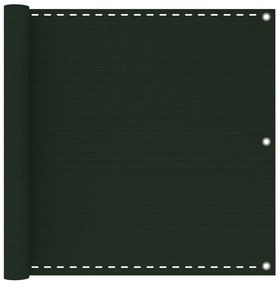 vidaXL Tela de varanda 90x600 cm PEAD verde-escuro