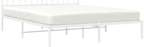 Estrutura de cama com cabeceira 160x200 cm metal branco