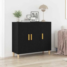 Aparador vidaXL Preto Carvalho 90x34x80 cm Madeira de Engenharia