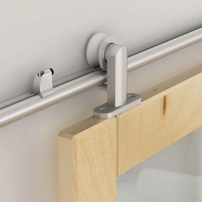 HOMCOM Kit de Instalação Porta-Alumínio Prateado 200 x 3,15 x 2,5 cm