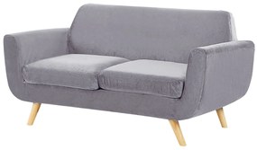 Capa para sofá de 2 lugares de veludo cinzento BERNES Beliani